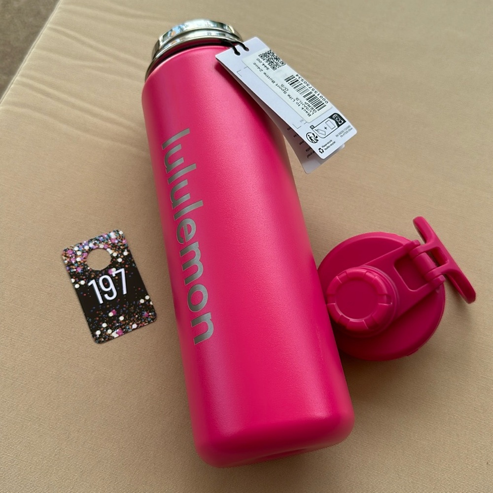 197, NWT lululemon athletica Back to Life Sport Pink Bottle 24oz